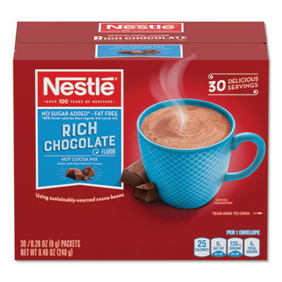Pack of (30), No-Sugar-Added, Hot Cocoa Mix 0.28 oz Packets of Rich Chocolate